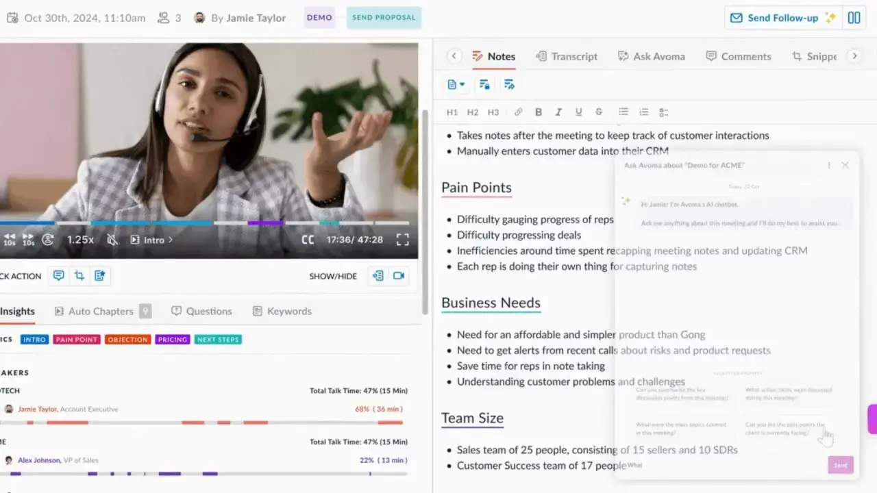 avoma ai summaries review
